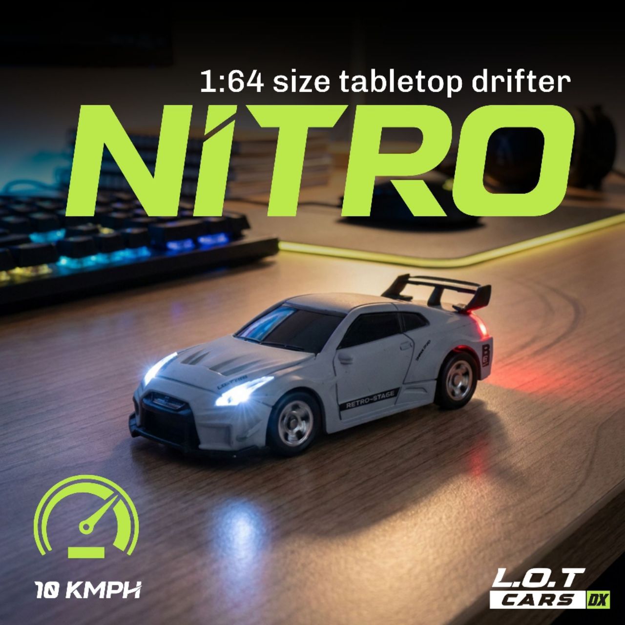 L.O.T Cars Nitro - 1:64 Scale Mini RC Car Nitro Race Grey view 6