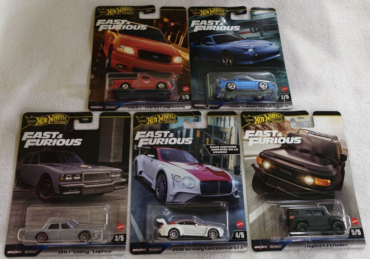 Hot Wheels Fast & Furious Set Of 5 Pc