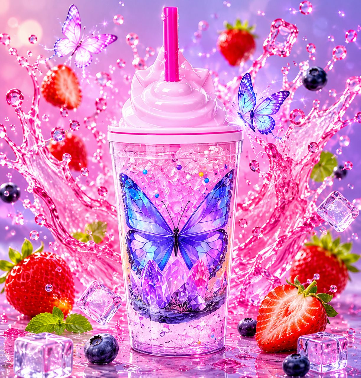 Butterfly Cup with Lid view 2