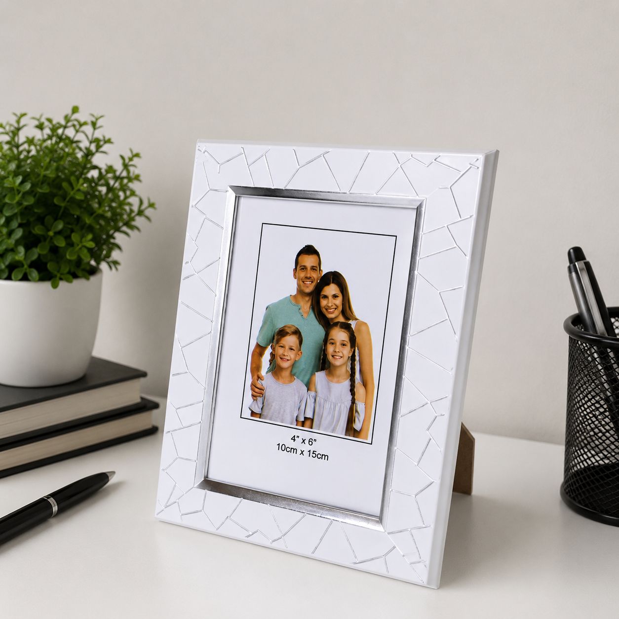 Table Stand White Photo Frame 4X6 Inch view 5