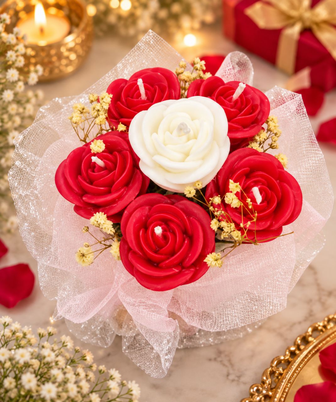Rose Candle Arrangement view 2