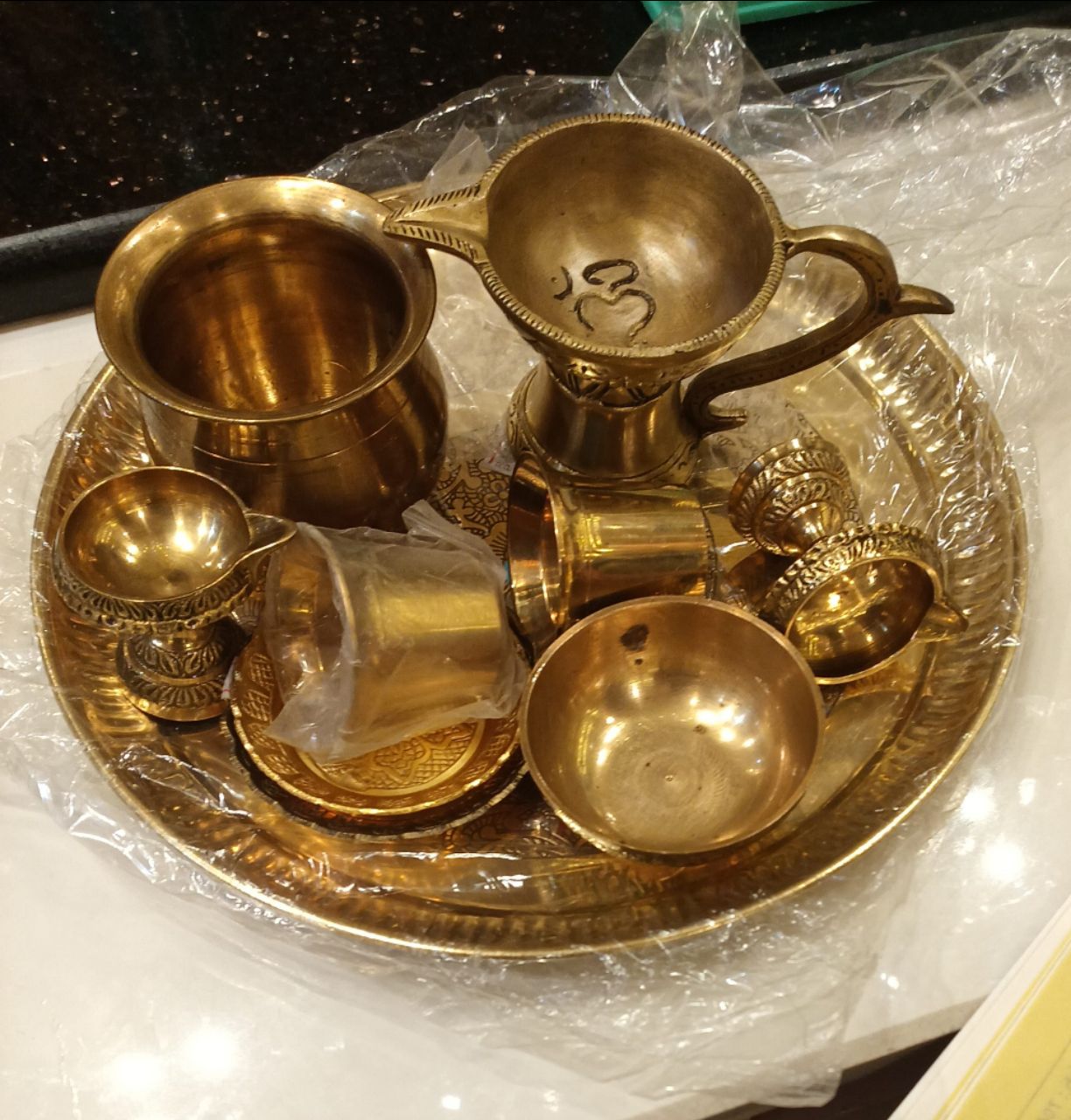 Brass Puja Set