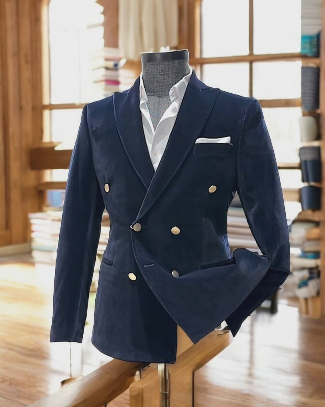 Blue Double Breasted Suit