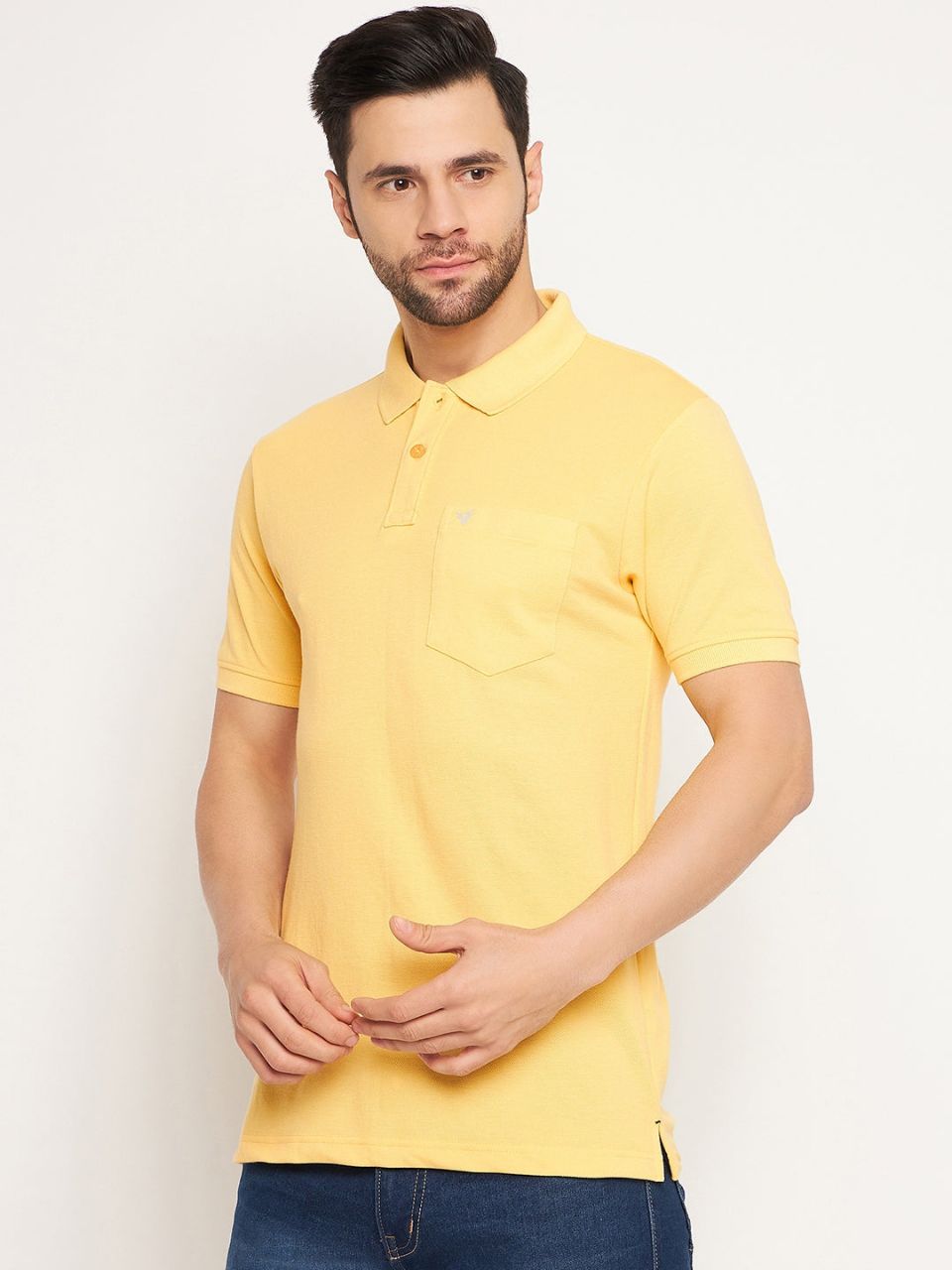 Yellow Cotton Polo Shirt