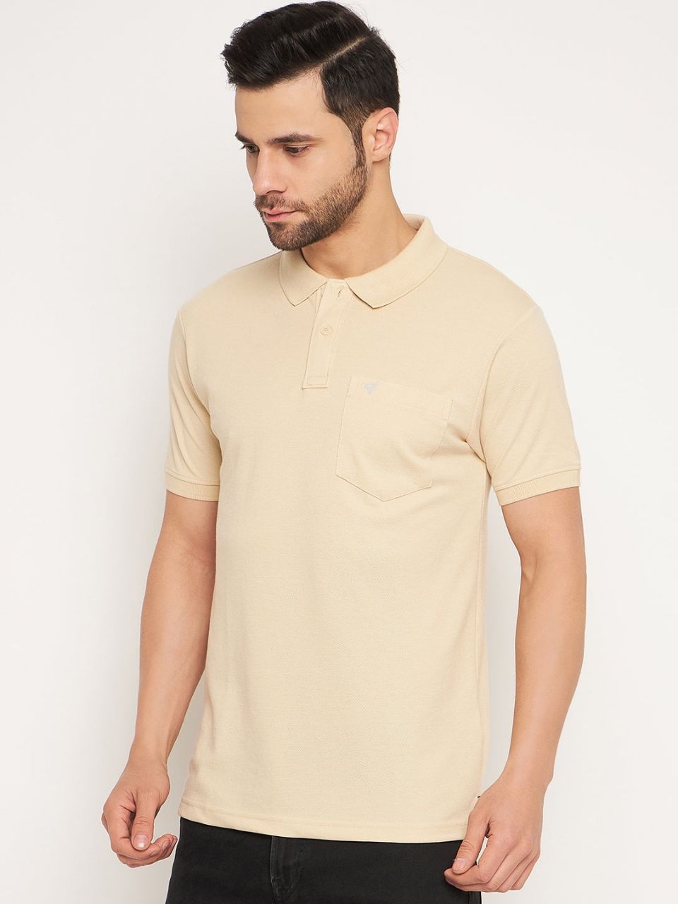 Men's Beige Polo T-Shirt