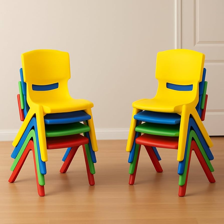 Colorful Stackable Chairs view 2