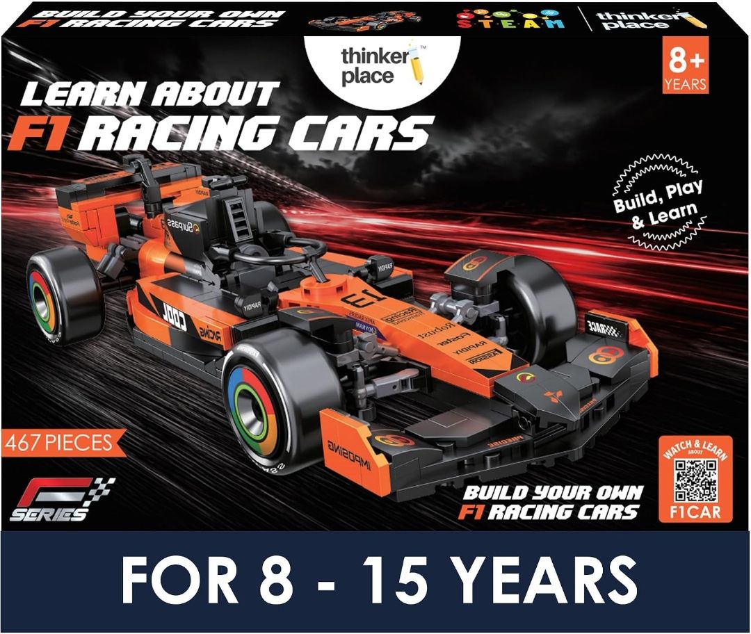 Thinker Place F1 Race Car Building Block Toy Set for 7+ (467 Pcs)
Racing Car Construction Toy for Kids Age 7+ | STEM Learning Toy | Creative DIY Model Kit for Gifting Boys & Girls view 4