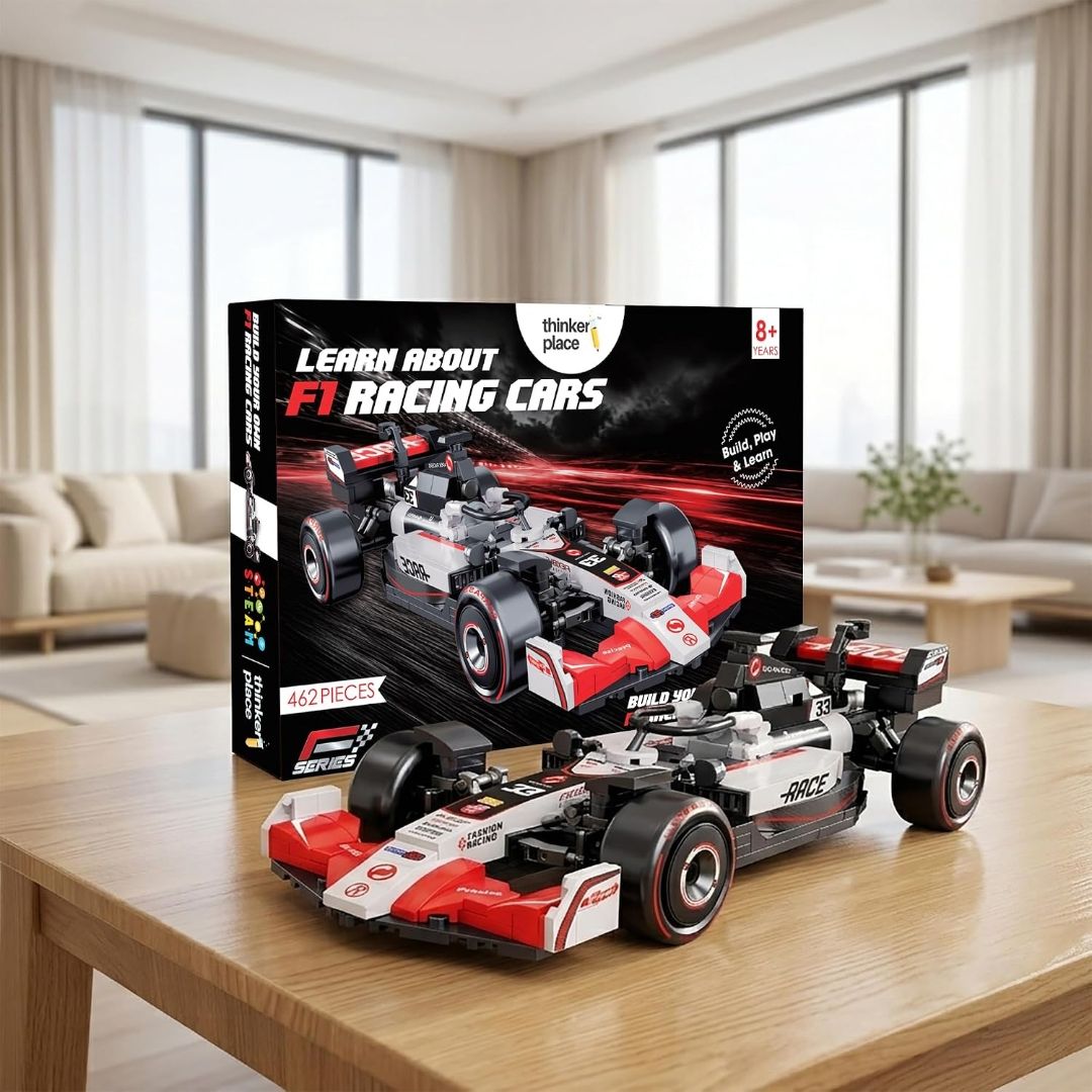 Thinker Place F1 Race Car Building Block Toy Set for 7+ (462 Pcs)
Racing Car Construction Toy for Kids Age 7+ | STEM Learning Toy | Creative DIY Model Kit for Gifting Boys & Girls view 2