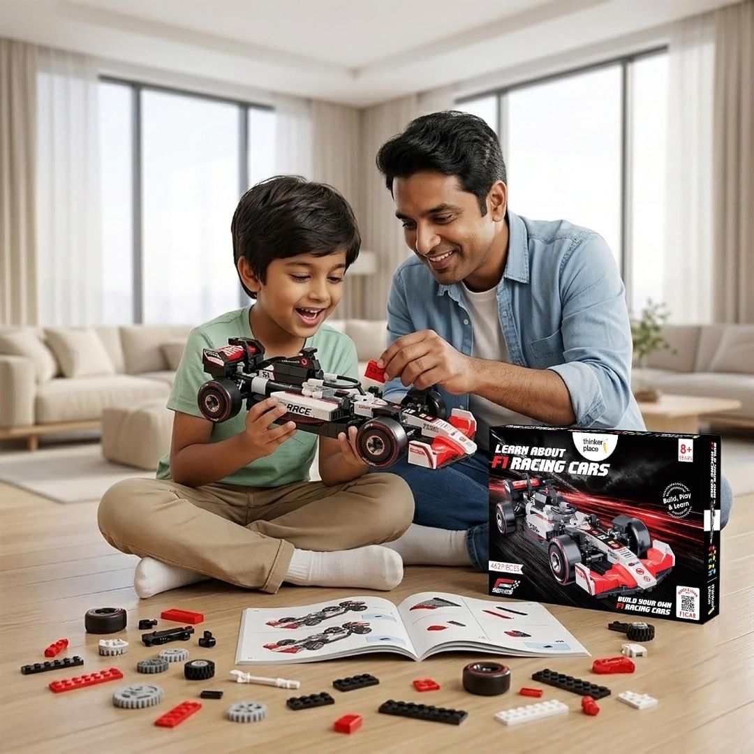 Thinker Place F1 Race Car Building Block Toy Set for 7+ (462 Pcs)
Racing Car Construction Toy for Kids Age 7+ | STEM Learning Toy | Creative DIY Model Kit for Gifting Boys & Girls view 5