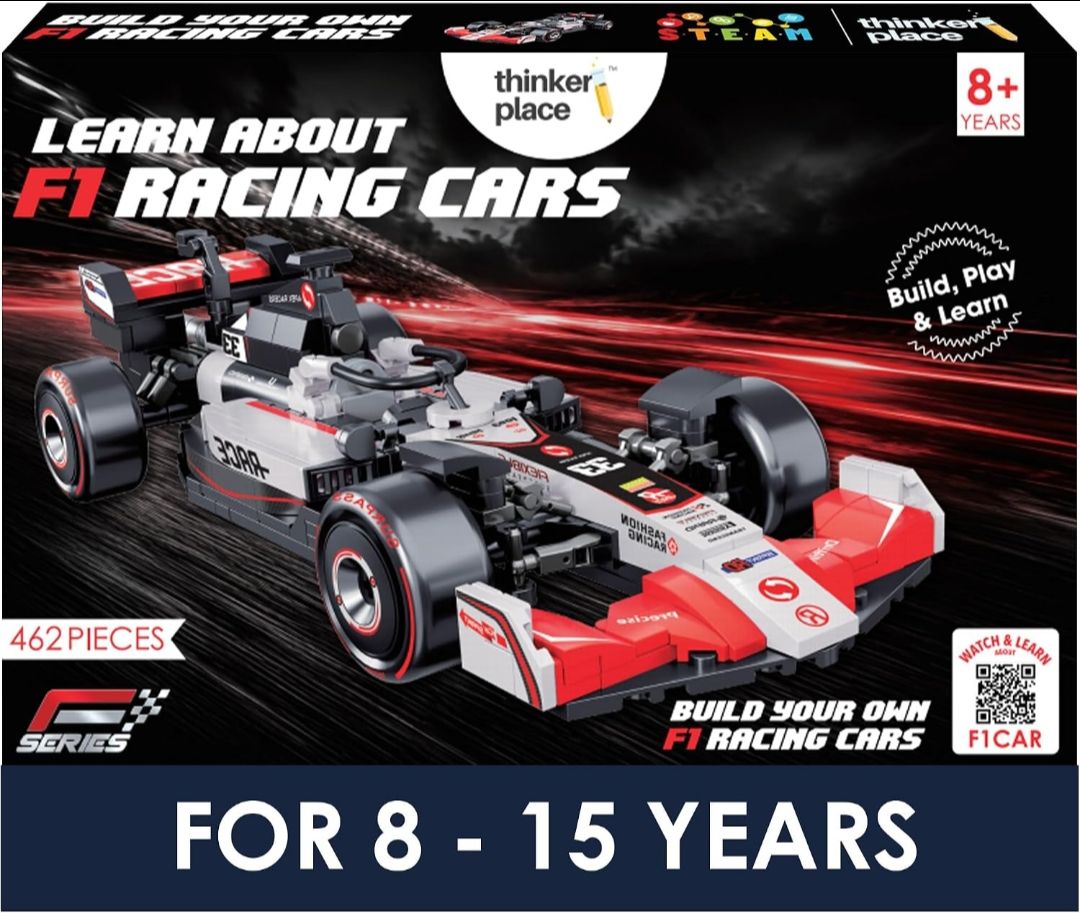Thinker Place F1 Race Car Building Block Toy Set for 7+ (462 Pcs)
Racing Car Construction Toy for Kids Age 7+ | STEM Learning Toy | Creative DIY Model Kit for Gifting Boys & Girls view 4