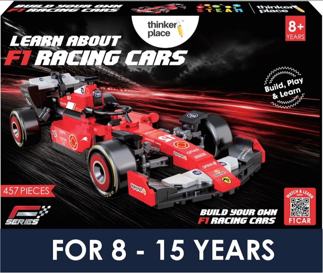Thinker Place Lightning F1 Race Car Building Block Toy Set for 7+ (457 Pcs)
Racing Car Construction Toy for Kids Age 7+ | STEM Learning Toy | Creative DIY Model Kit for Gifting Boys & Girls view 4