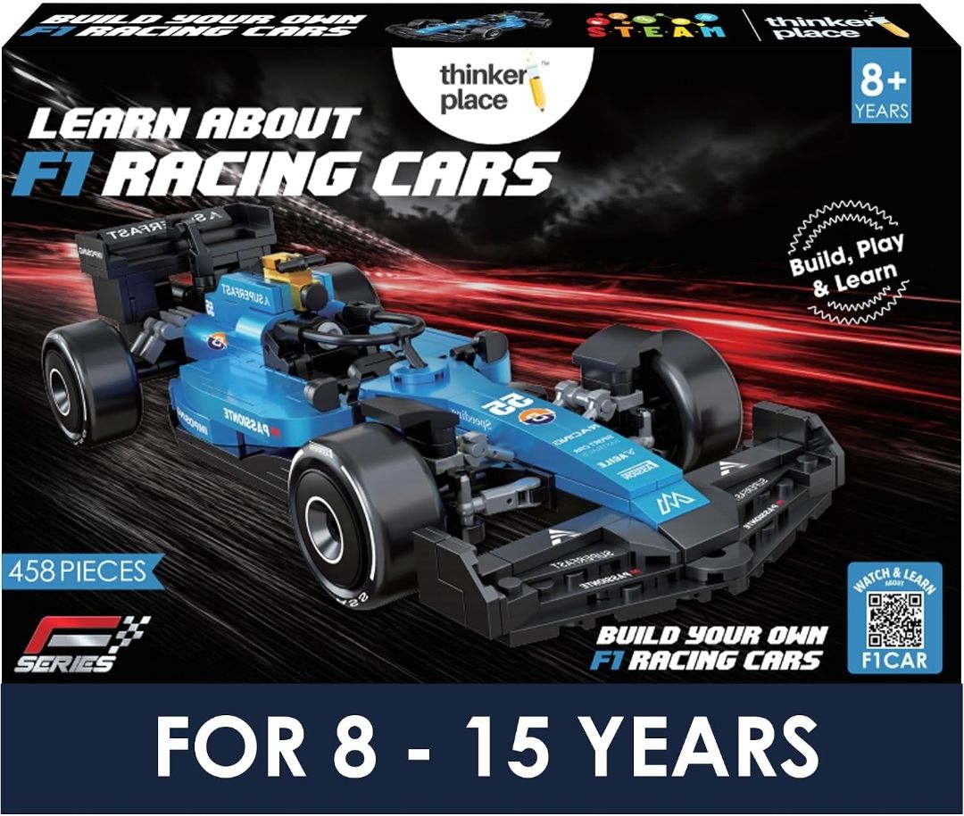 Thinker place Hurricane F1 Race Car Building Block Toy Set for 7+ (458 Pcs)
Racing Car Construction Toy for Kids Age 7+ | STEM Learning Toy | Creative DIY Model Kit for Gifting Boys & Girls view 4