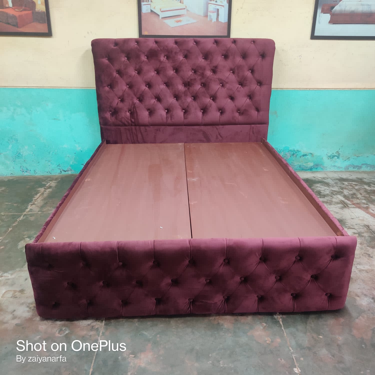 Stylish Velvet Bed view 2