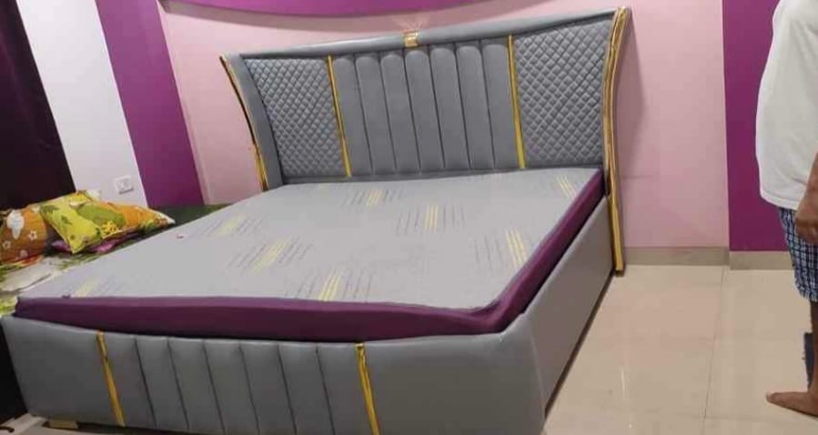 Stylish Velvet Bed view 7
