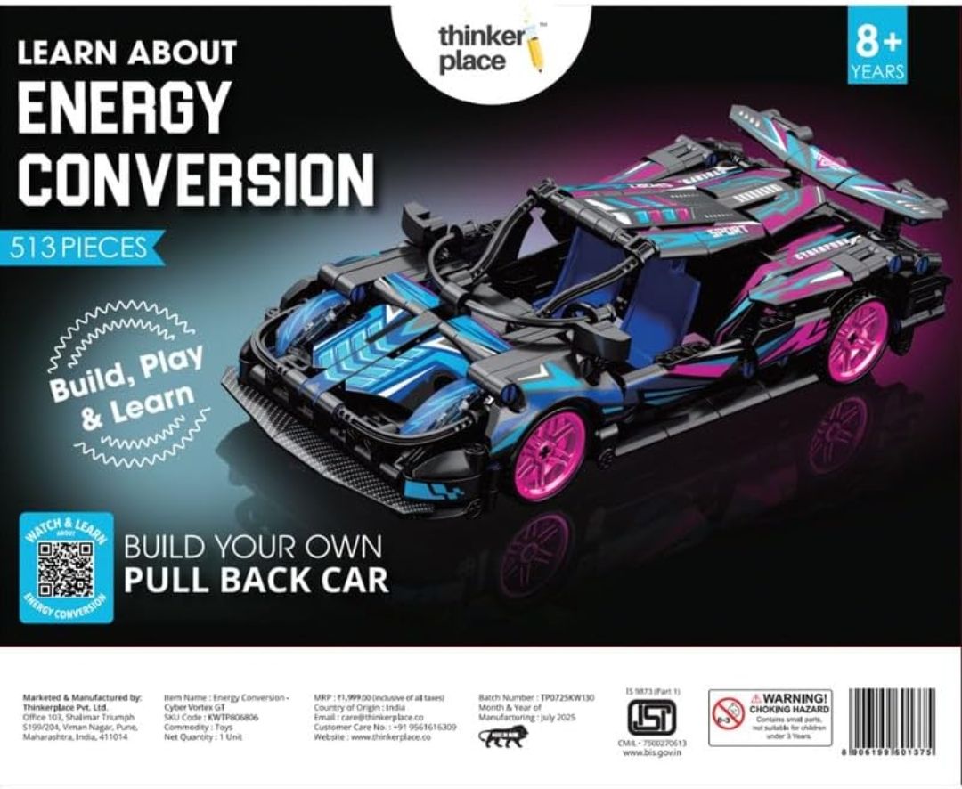 Thinker Place 1:18 DIY Blocks Pull-Back Car – Pink & Black | Big Pull Back Cars | STEM Learning: Learn About Energy Conversion | Educational Toy for Kids 8+
5%
off view 8