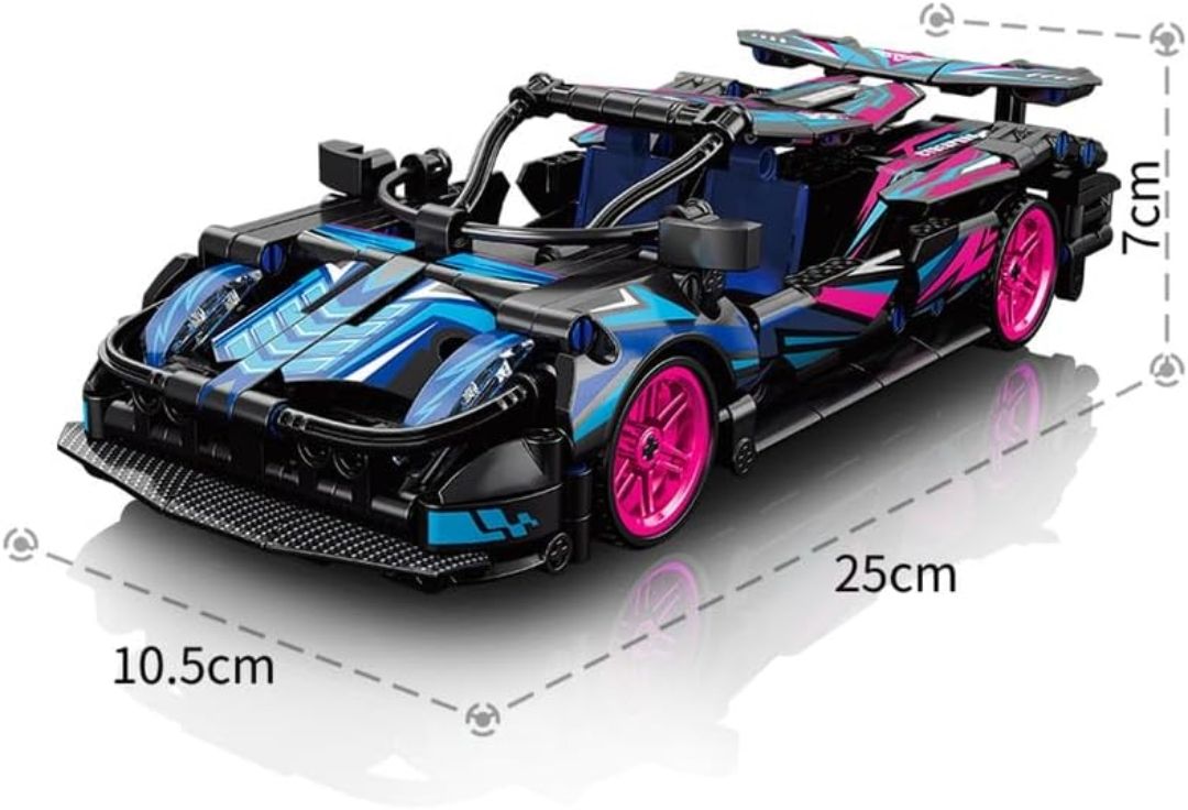 Thinker Place 1:18 DIY Blocks Pull-Back Car – Pink & Black | Big Pull Back Cars | STEM Learning: Learn About Energy Conversion | Educational Toy for Kids 8+
5%
off view 3