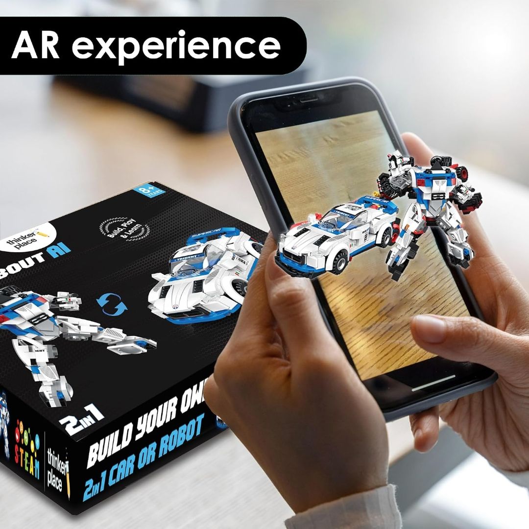Thinker Place 330 PCS 2-in-1 Transforming Building Blocks Mc White
AI STEM Construction Racing Toy for Kids view 5