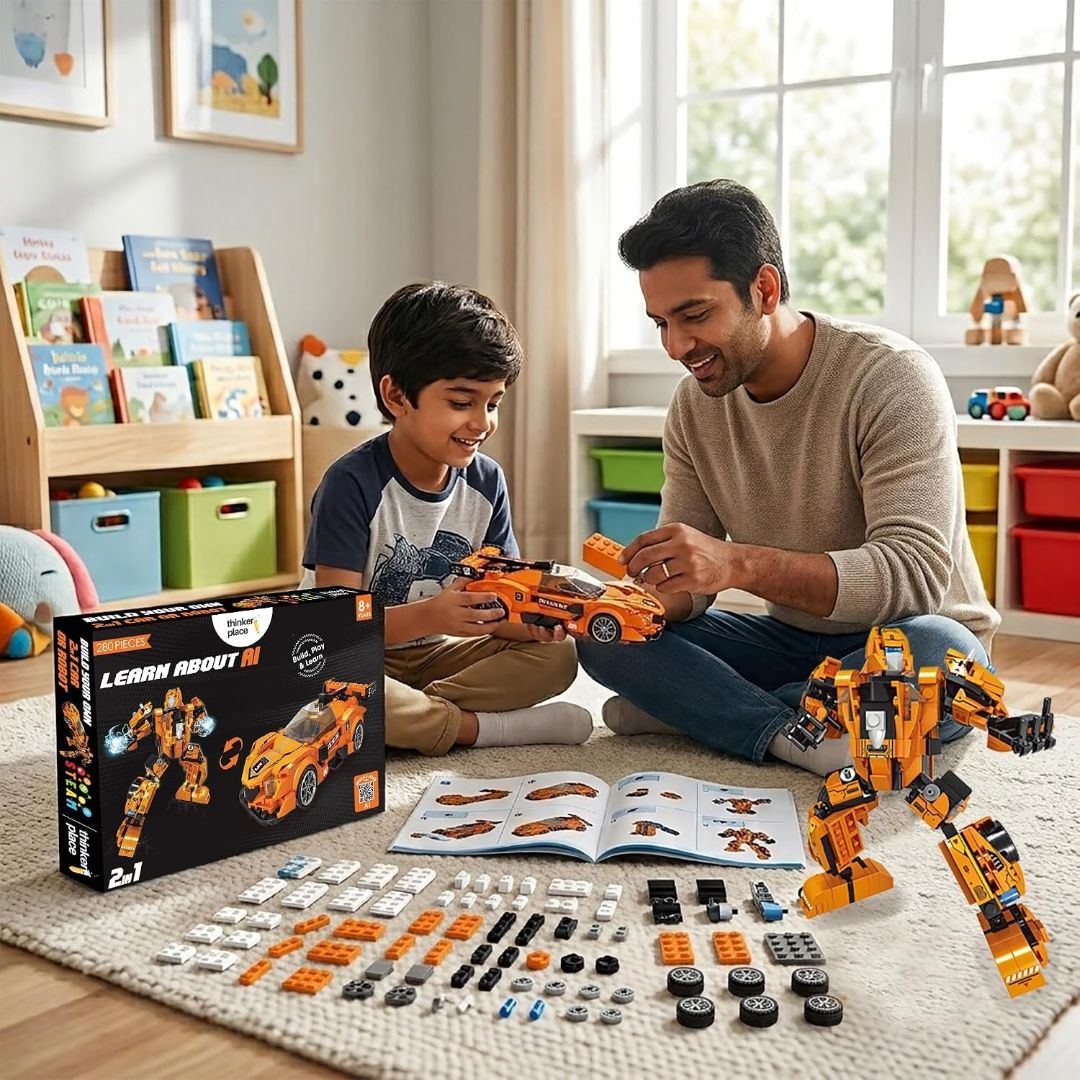 286 PCS 2-in-1 Transforming Building Blocks Tidal Rage Shark
AI STEM Construction Racing Toy for Kids view 2