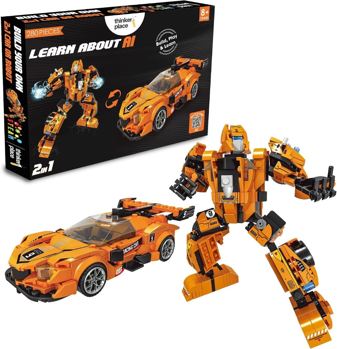 286 PCS 2-in-1 Transforming Building Blocks Tidal Rage Shark
AI STEM Construction Racing Toy for Kids view 4