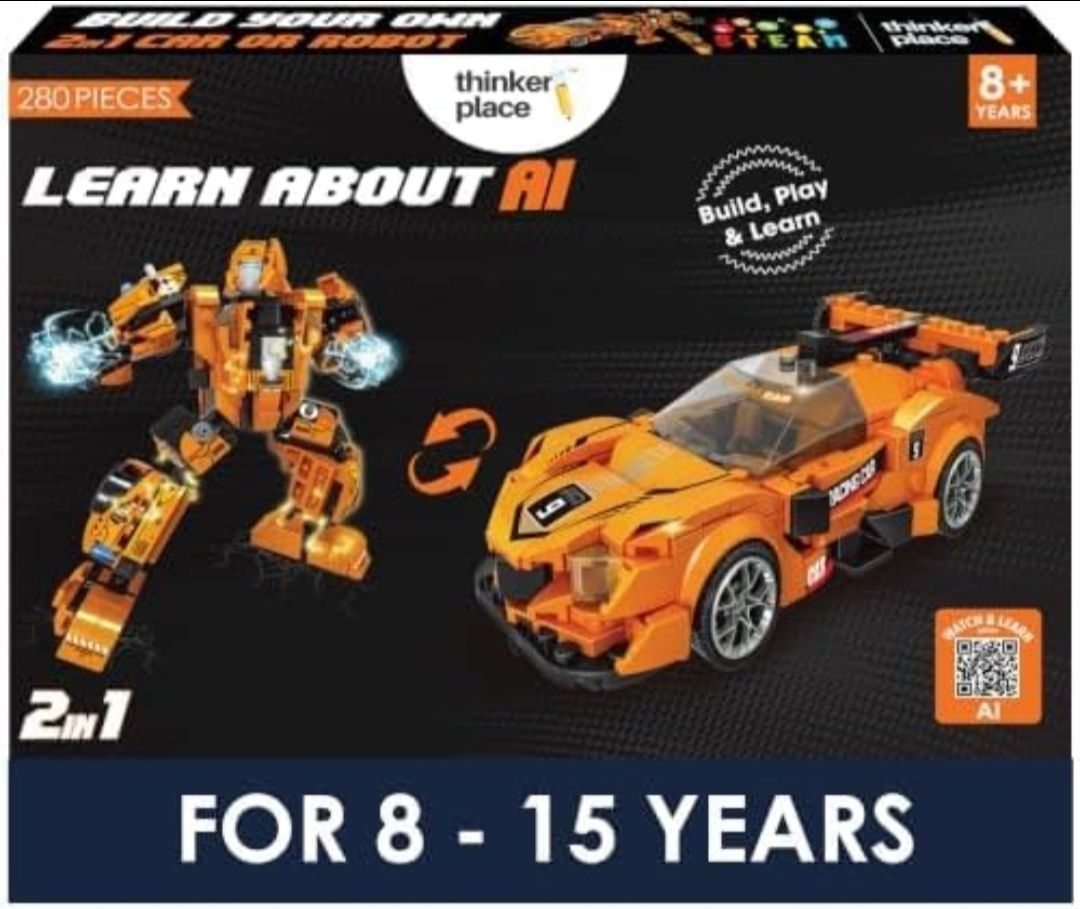 286 PCS 2-in-1 Transforming Building Blocks Tidal Rage Shark
AI STEM Construction Racing Toy for Kids view 3
