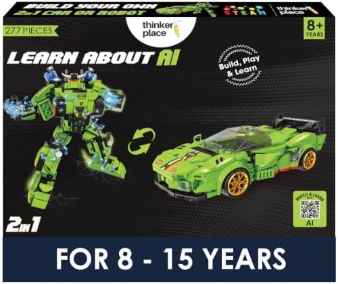 277 PCS 2-in-1 Transforming Building Blocks Crazy Green Bull
AI STEM Construction Racing Toy for Kids view 2