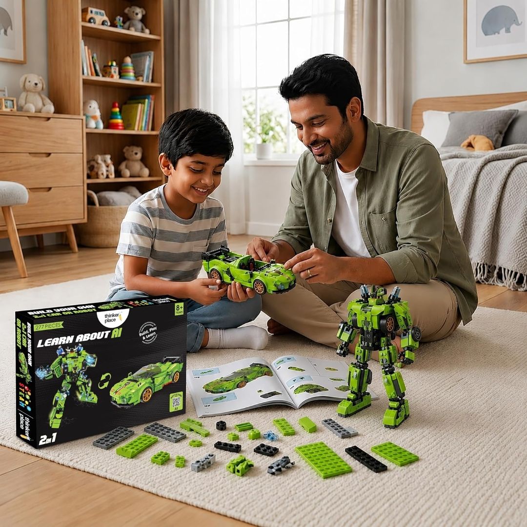 277 PCS 2-in-1 Transforming Building Blocks Crazy Green Bull
AI STEM Construction Racing Toy for Kids view 4