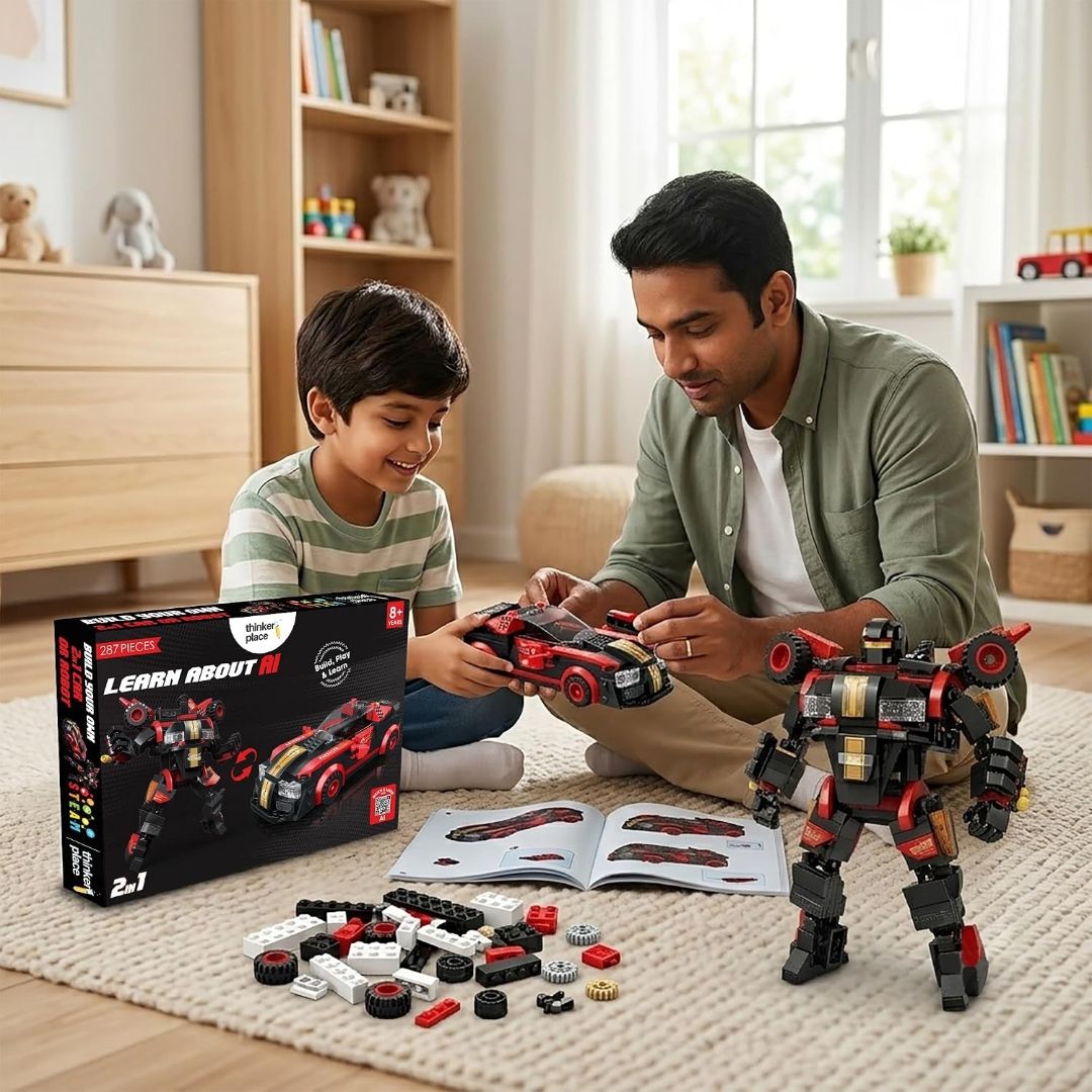 287 PCS 2-in-1 Transforming Building Blocks Red Terror
AI STEM Construction Racing Toy for Kids view 3