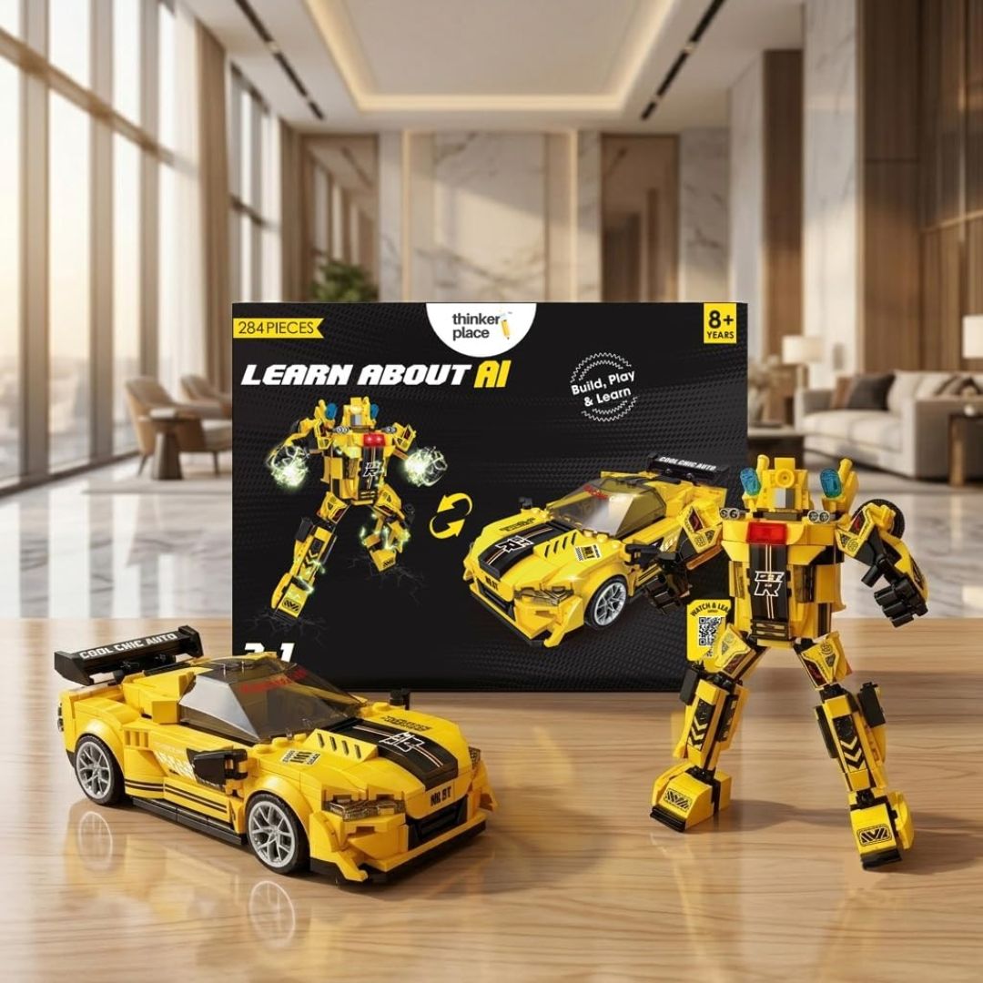 284 PCS 2-in-1 Transforming Building Blocks Yellow Rage
AI STEM Construction Racing Toy for Kids view 5