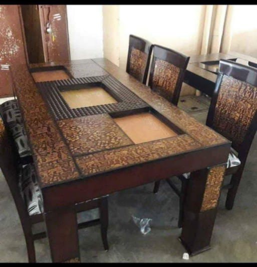 Solid Wooden Dining Table Set view 6