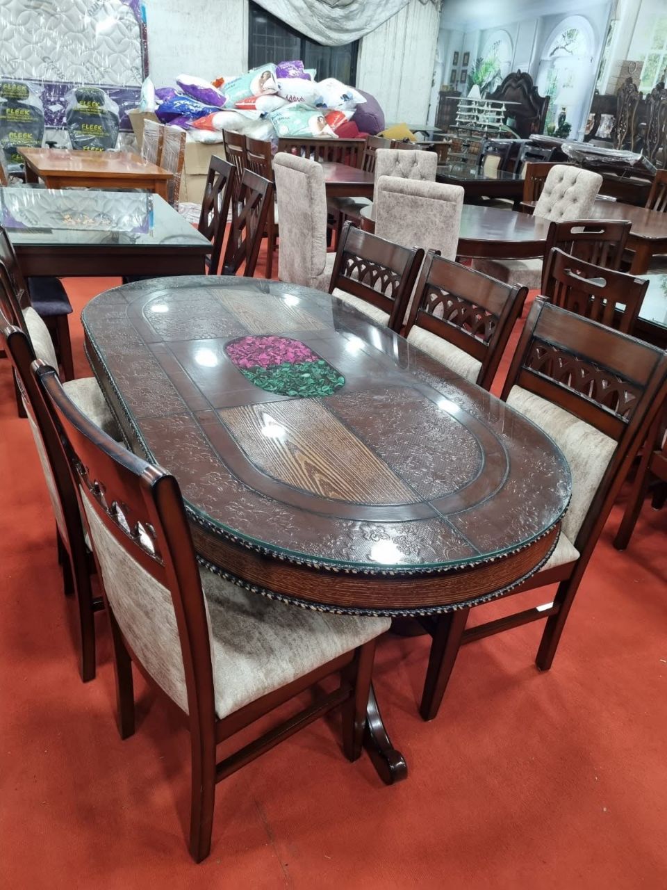 Solid Wooden Dining Table Set view 9