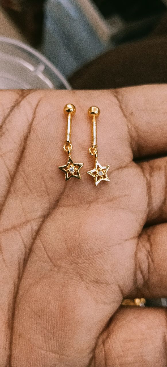Gold Star Earrings view 2