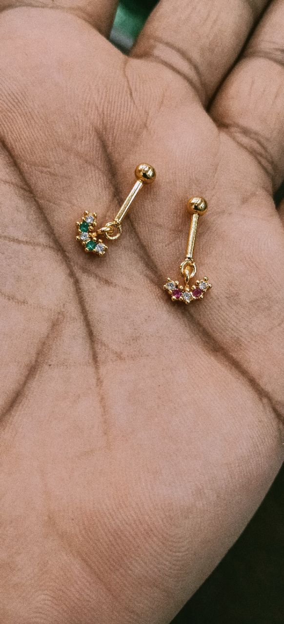 Designer Gold Earrings view 2