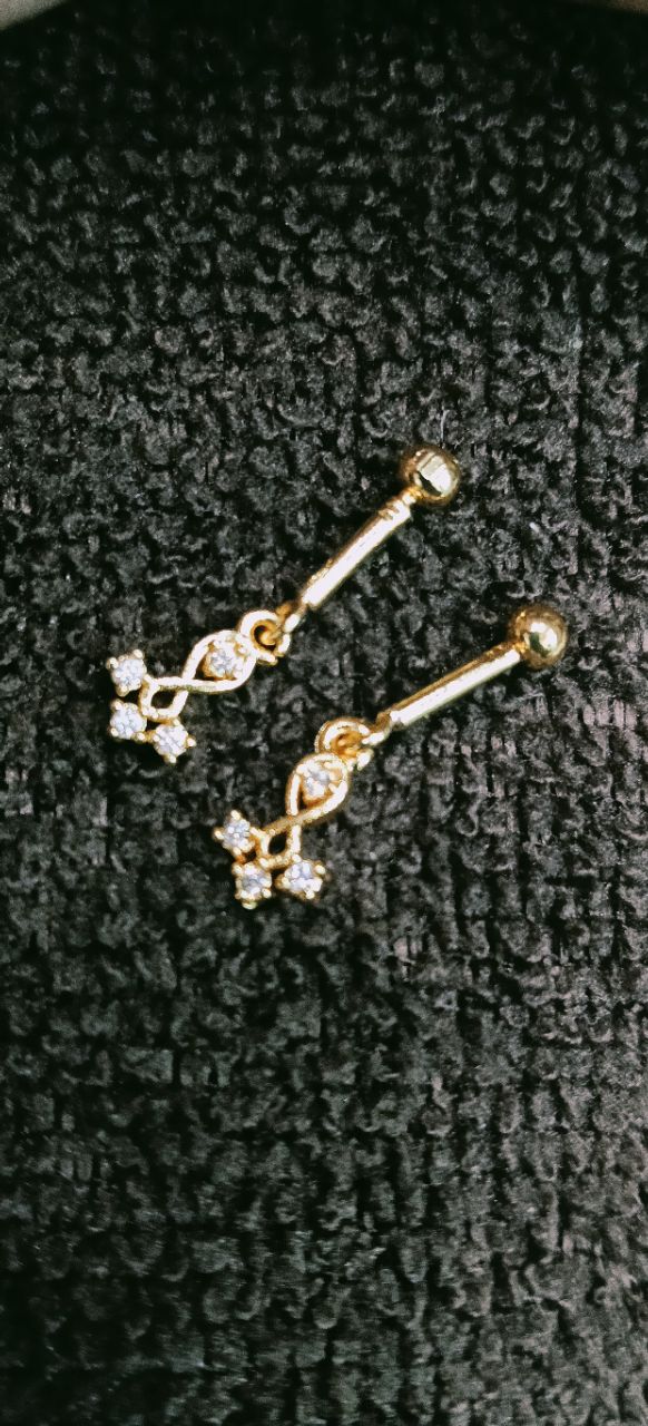 Gold and Diamond Earrings view 2