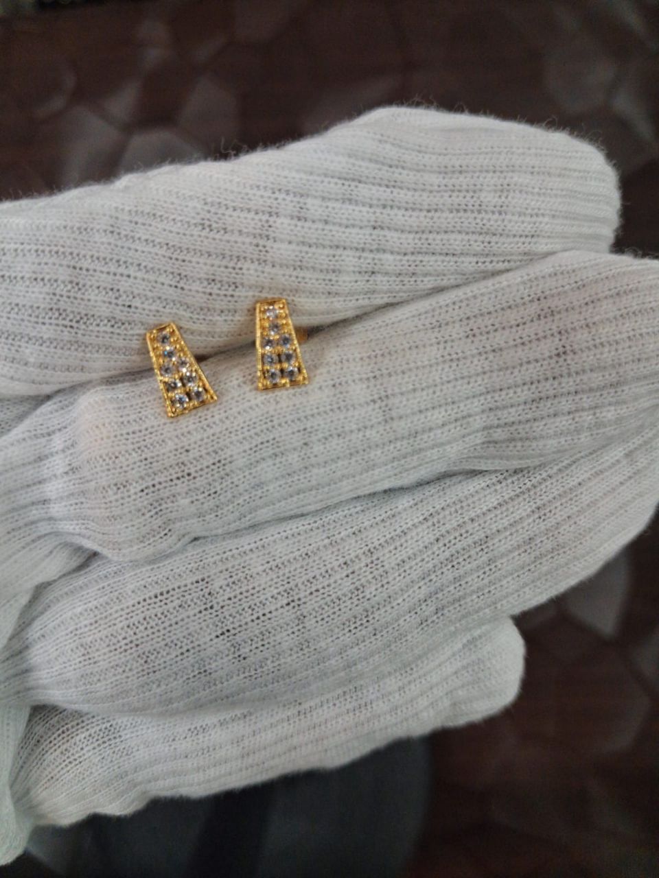 Gold Plated Ear Studs view 2
