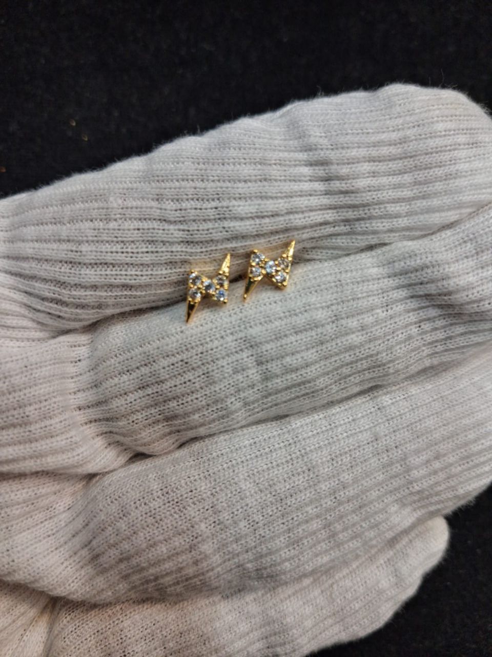 Gold Plated Bow Earrings view 2