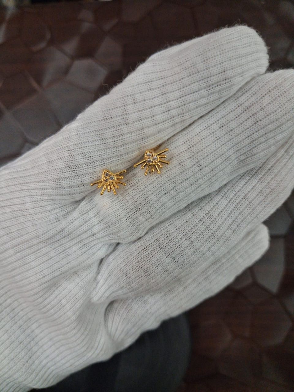 Gold Star Stud Earrings view 2