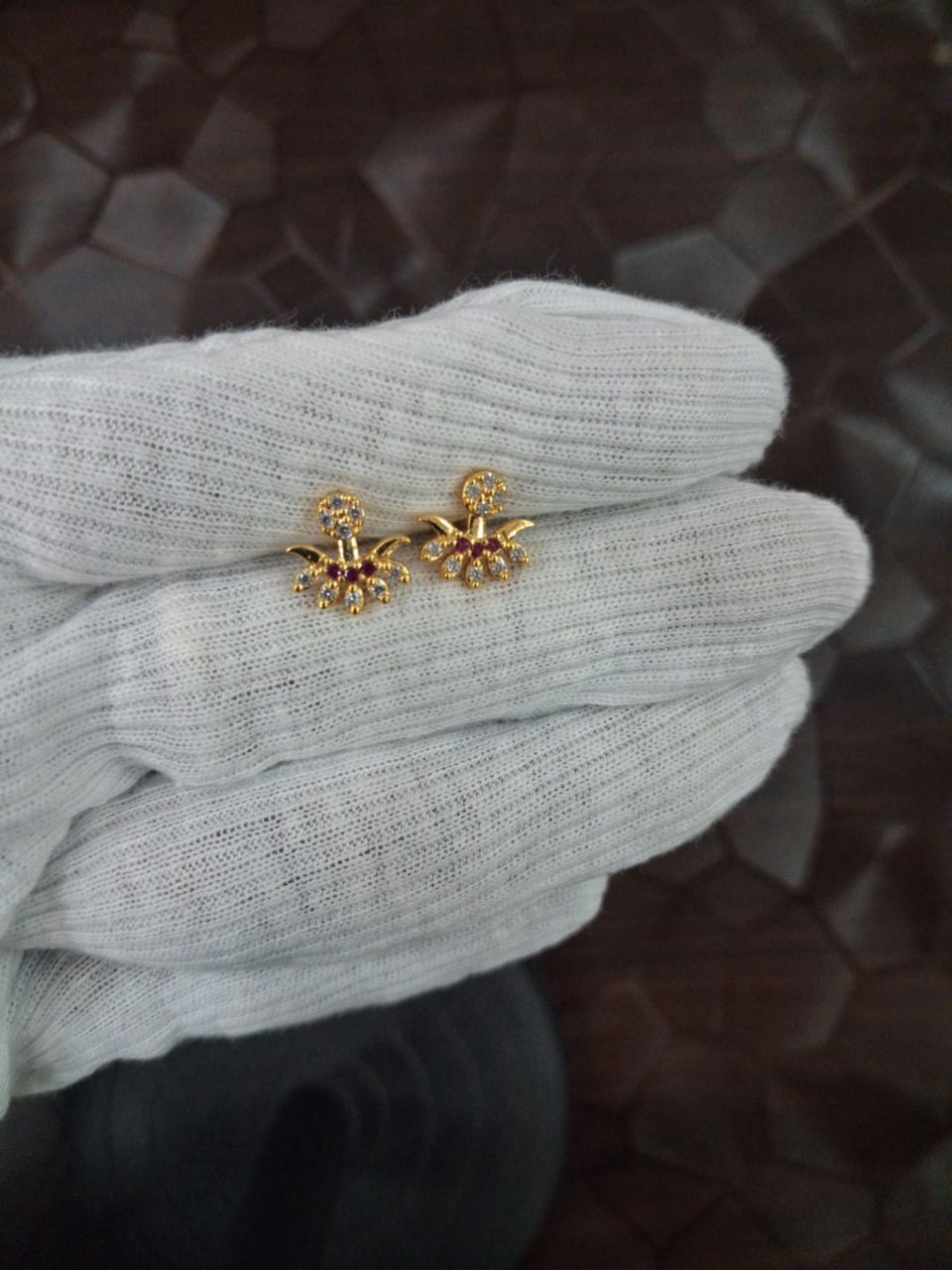Designer Gold Earrings view 2
