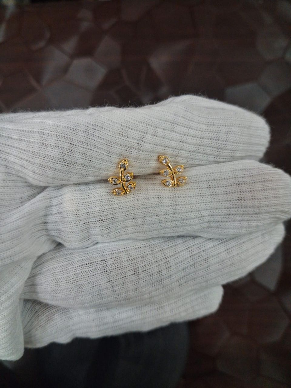 Designer Leaf Earrings view 2