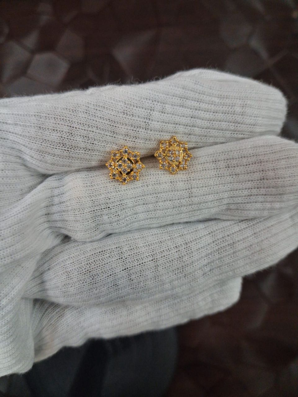 Designer Gold Earrings view 2
