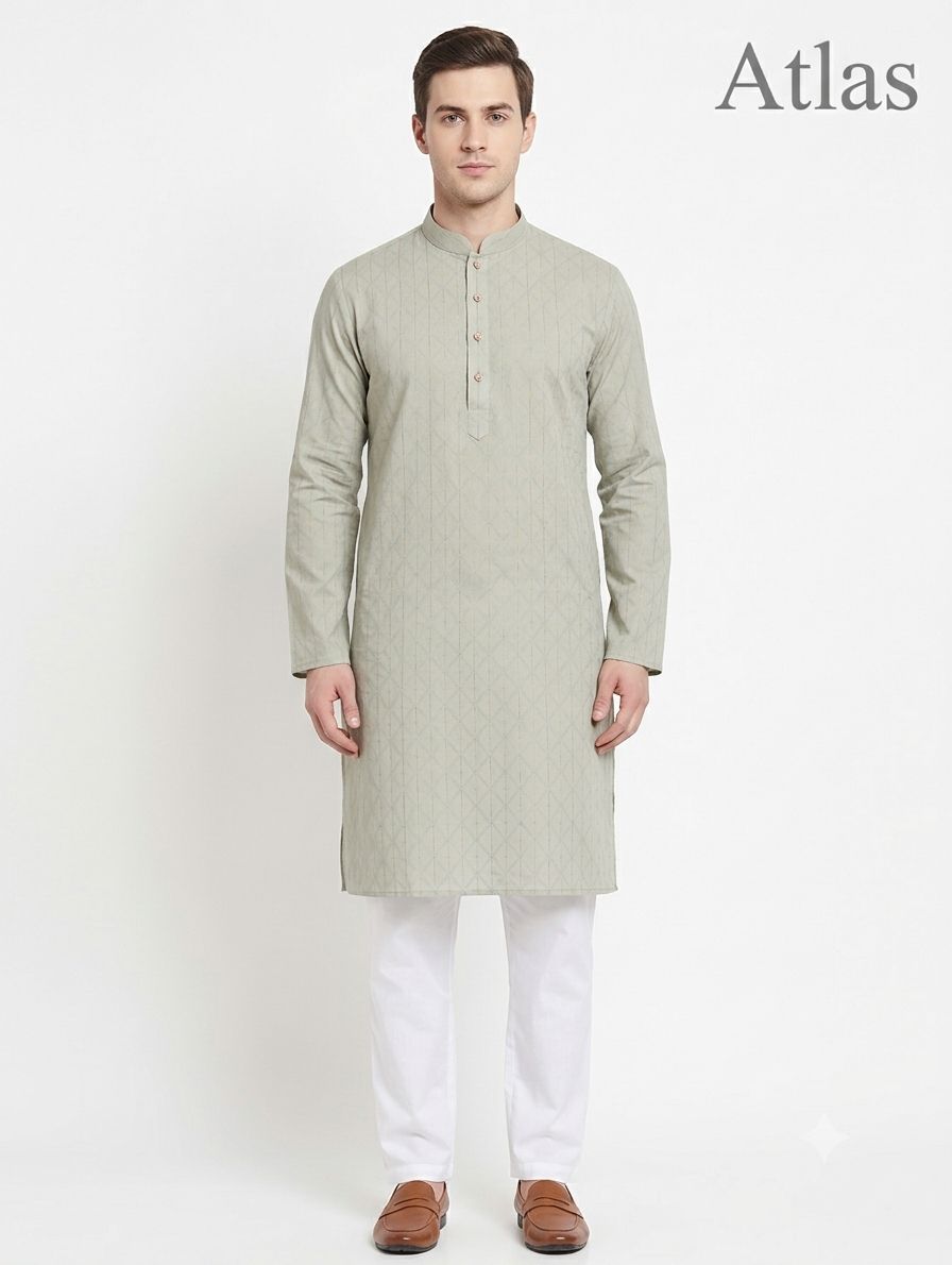 Pure Cotton Kurta Atlas view 4