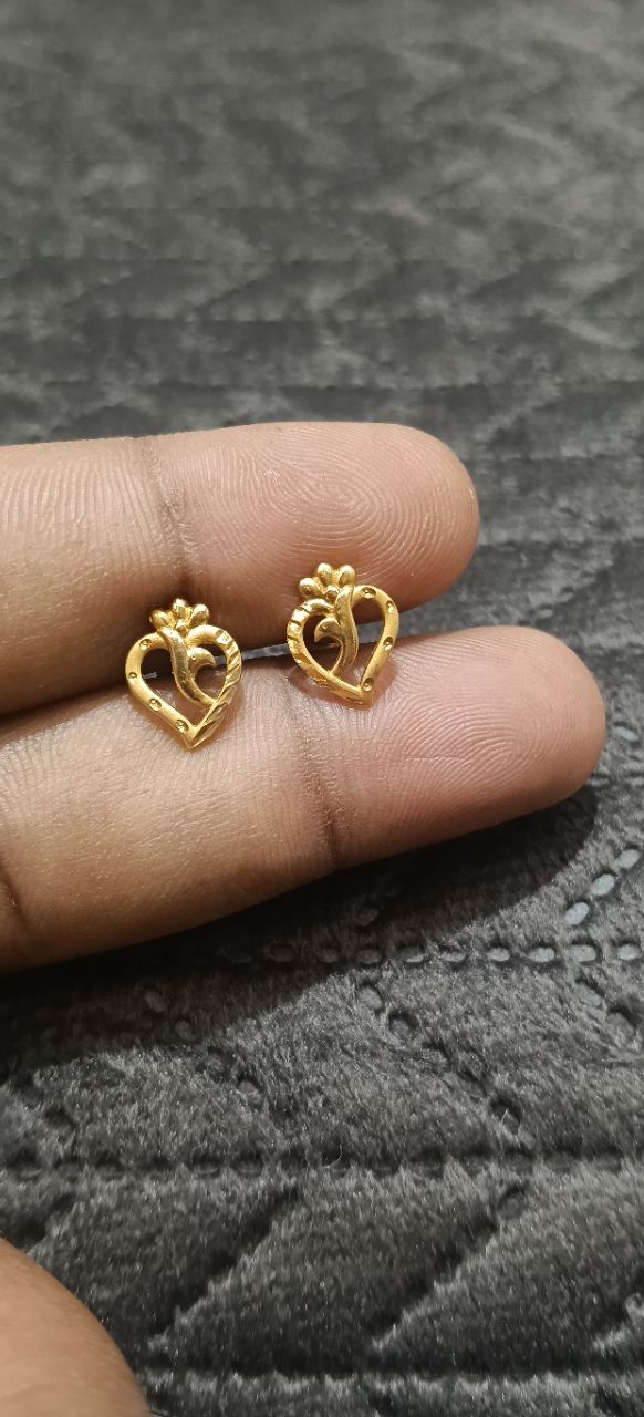 Heart Shaped Gold Earrings