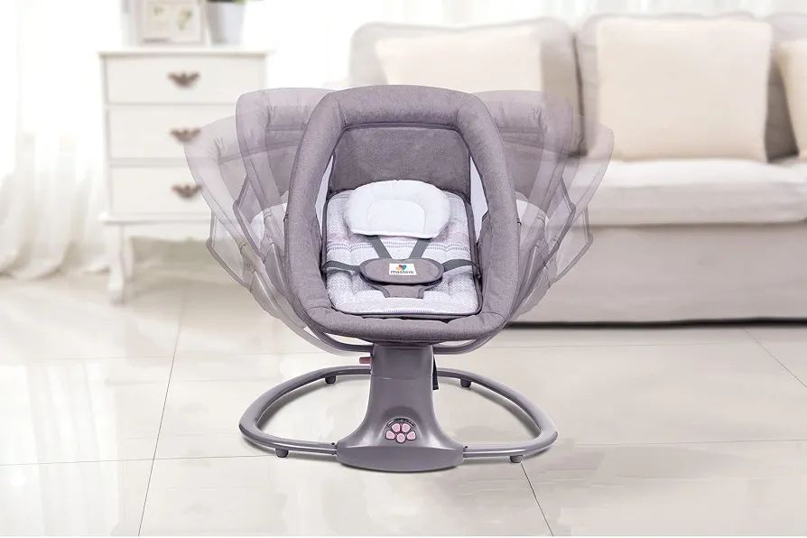 Mastela 3-in-1 Deluxe Multi-Functional Bassinet/Swing & Napper Swings (Grey, Pink) 3M to 36M view 9