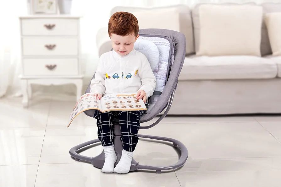 Mastela 3-in-1 Deluxe Multi-Functional Bassinet/Swing & Napper Swings (Grey, Pink) 3M to 36M view 8