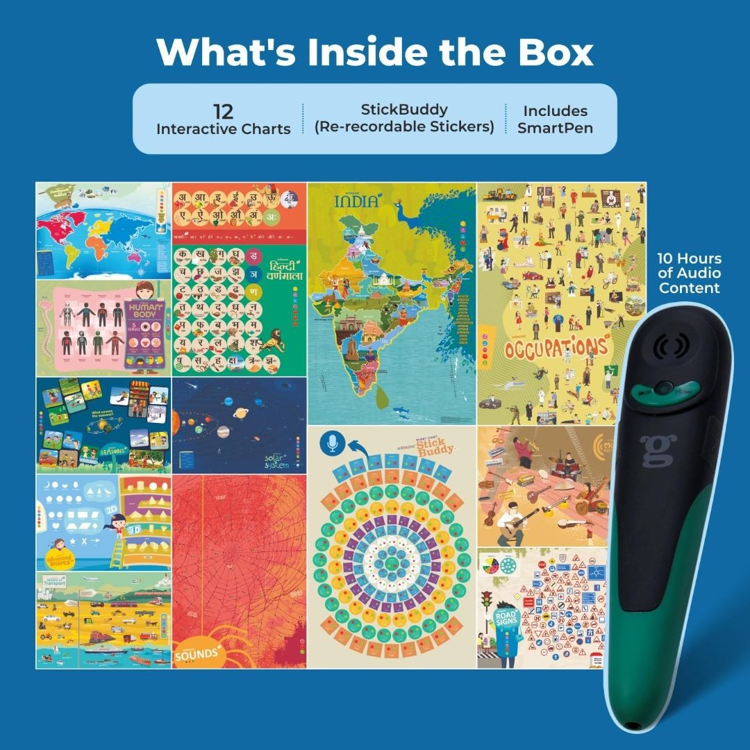 goDiscover 12 Interactive Smart Chart with Talking Pen, Educational Kit for Kids, Early Childhood Education, Homeschooling Interactive Books, Learning Toys for Children, Fun Learning Games for Kids view 5