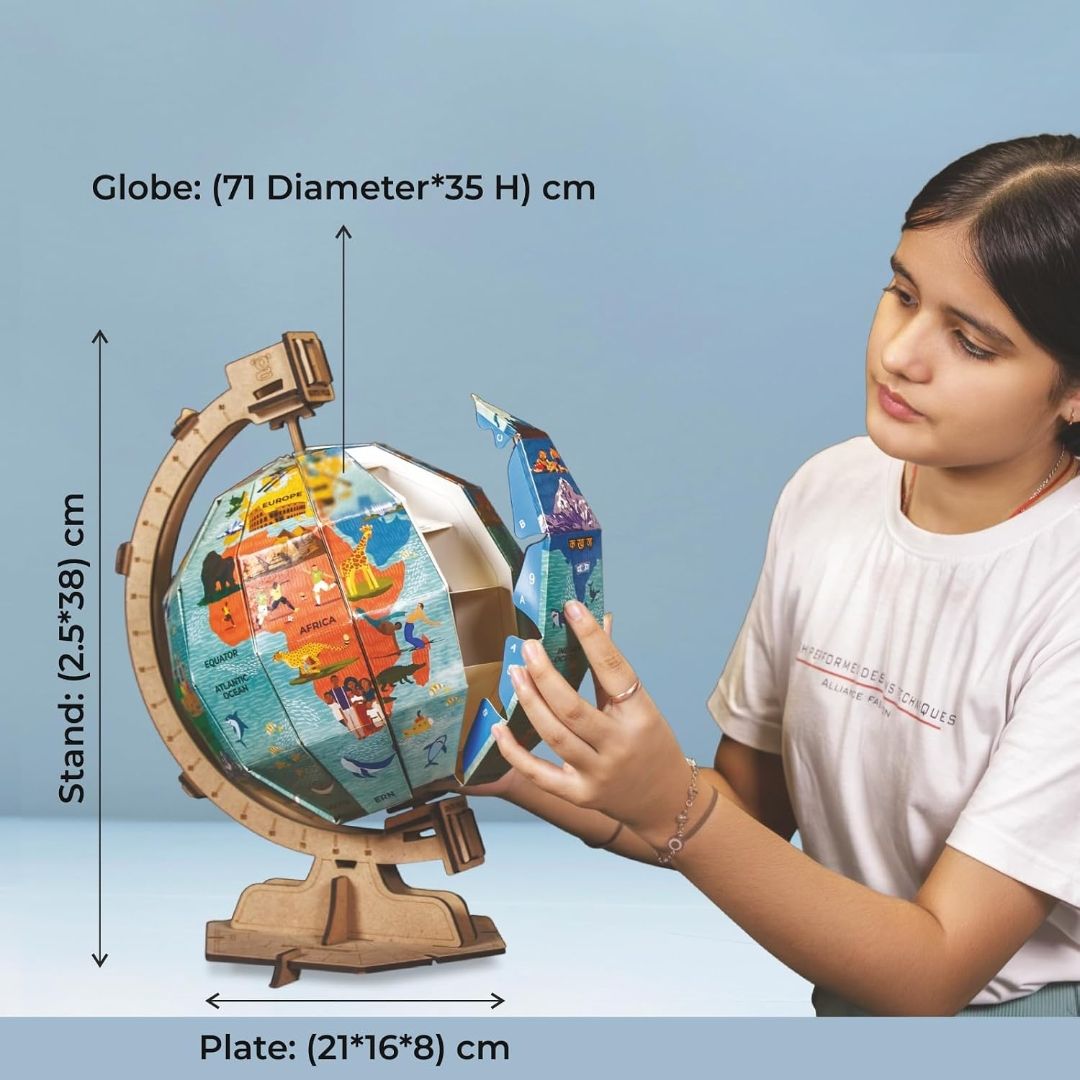 goDiscover Interactive Globe with Smart Talking Pen | DIY Talking Globe of Continents and Oceans in English, Spanish, French, German, and Arabic | Fun Educational Toy for Kids, Geography Learning view 2