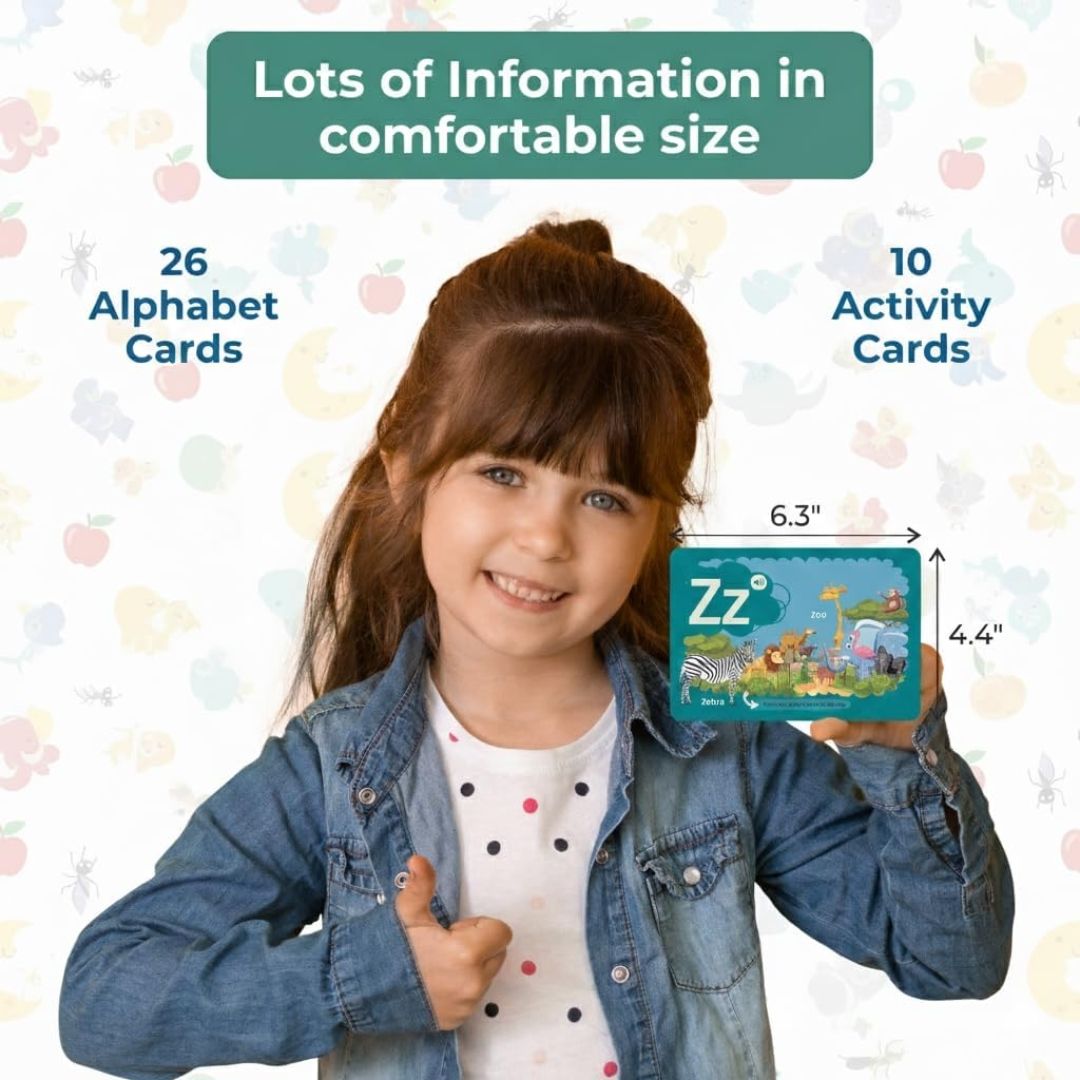 goDiscover Pho Pho Phonics Flash Cards for Kids | Interactive 26 Alphabet Learning and 10 Activity Cards | Educational Toy for Toddlers & Students Age 3 Years and Above (Smart Pen Not Included) view 3