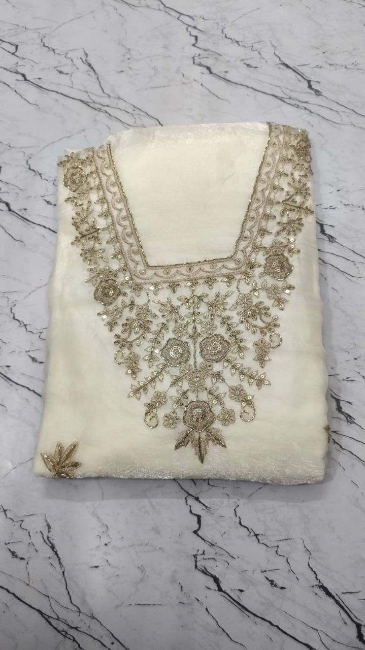 Embroidered White Kurta view 2