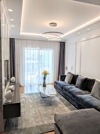 Modern Gray Sofa view 2