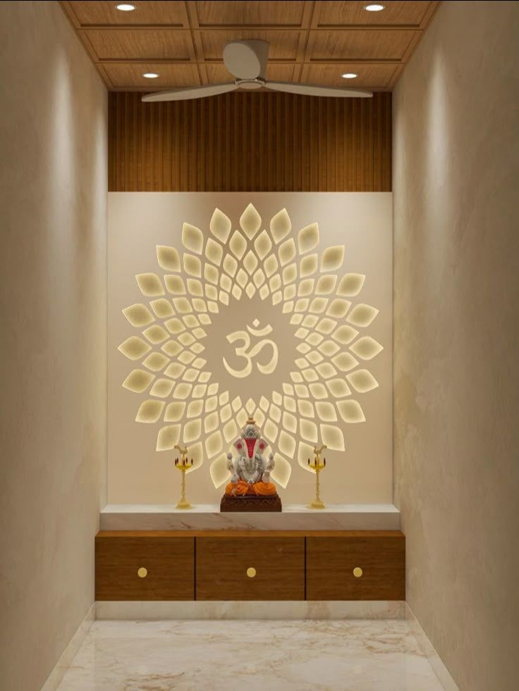 Illuminated Wall Art with Om Design view 2