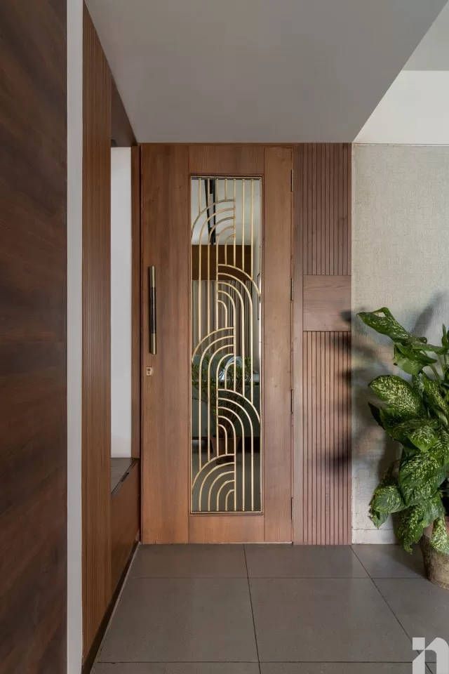 Modern Wooden Entrance Door view 2